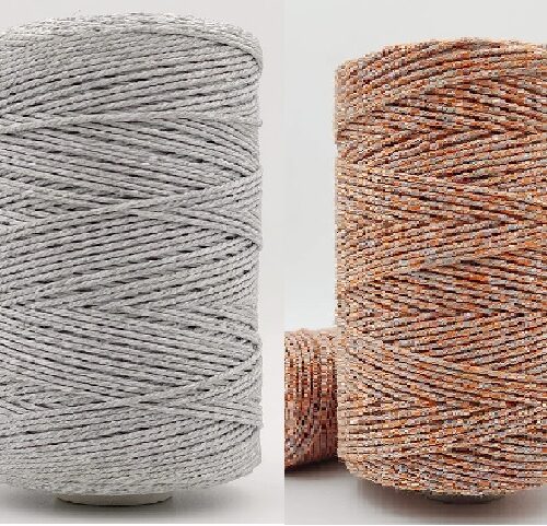 ProKart Twisted Piping Macrame Cotton Cord/Dori Thread (50 Meters, 1.5mm) for Macrame DIY and Other Projects Pack Of 2 Grey & Brown