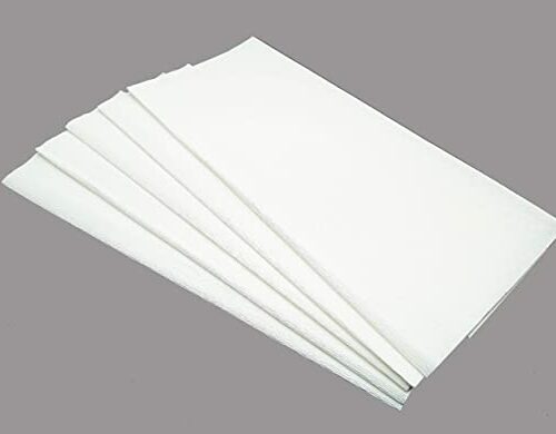 Prokart 5pcs Non Tearable Stretchable Duplex Crepe Paper Sheet Rectangle Cutting Die Papers Decorative Craft Books Ad Decoration Party Wedding Decors Craft and Flower Making 20X10 inches White